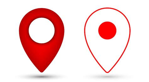 Red Location Pin Icon With Colored Folded Map Location Pin Icon