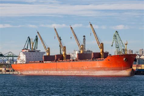 Large Cargo Ship In A Dock Stock Photo Image Of Cargo 36362484