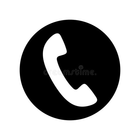 Icono Del Teléfono En Blanco Y Negro Símbolo Del Teléfono Ilustración