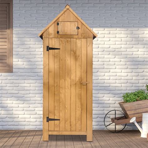 Ubesgoo Fir 2 Ft 6 In W X 1 Ft 10 In D Solid Wood Storage Shed