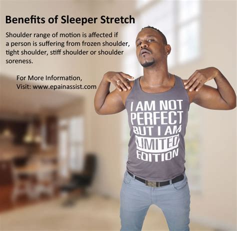 Grasp both hands behind your back and try to lift your hands up toward your head as high as you can while keeping your back straight. Sleeper Stretch|Benefits|Dangers|How to do Sleeper Stretches
