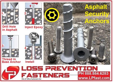 Asphalt Security Anchors Loss Prevention Fasteners