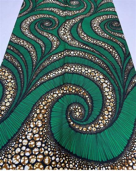 Green African Fabric African Prints Ankara Fabric Wax Print Etsy