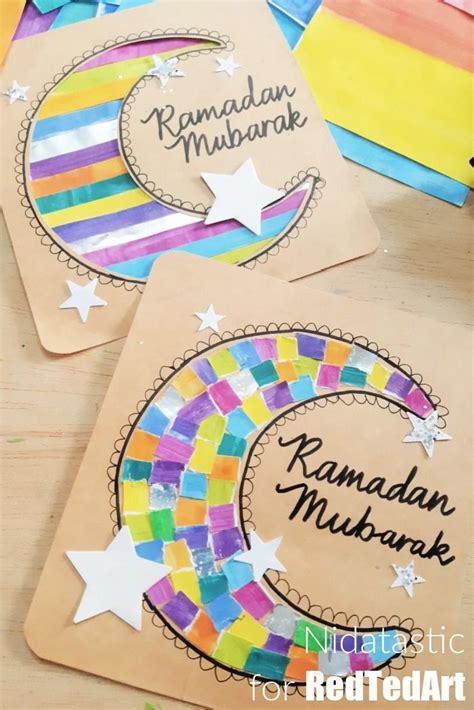Colourful Diy Ramadan Cards For Kids Red Ted Art Kids Crafts