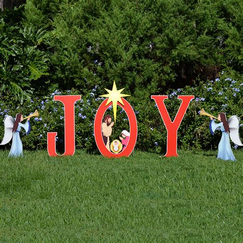 Joy Nativity Printed Yard Sign Outdoor Nativity Sets