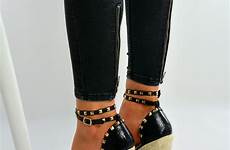 wedge espadrille heel platforms wedges espadrilles borchie scarpe studded espadrillas zeppa sandali piattaforme sandalias studs