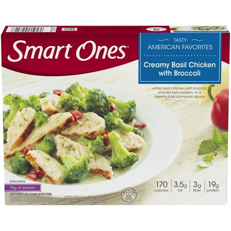 Smart Ones Creamy Basil Chicken With Broccoli Red Peppers And Creamy