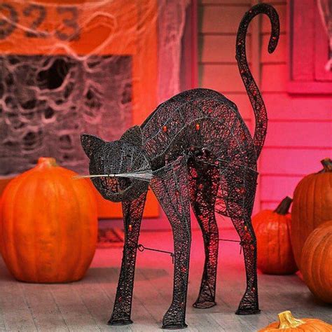 Whats Halloween Without A Pre Lit Animated Black Cat Halloween Decor