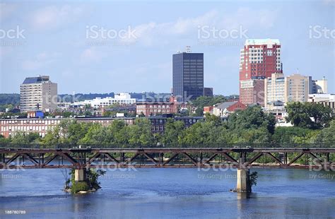The city of manchester is located in hillsborough county, new hampshire. Manchester New Hampshire Skyline stock photo 186780789 | iStock