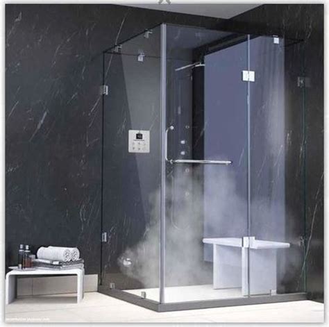 Rectangular Glass Coated Steam Shower Cabin Used In Bathroom At