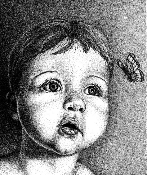 Baby Face Ink Pointillism Technique