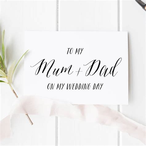 The most common what to buy mom material is ceramic. 'to my mum and dad on my wedding day' card by here's to us ...