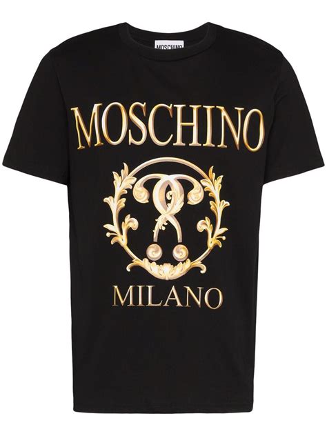 Moschino Milano Logo T Shirt Black Tshirt Design Men Mens Tshirts