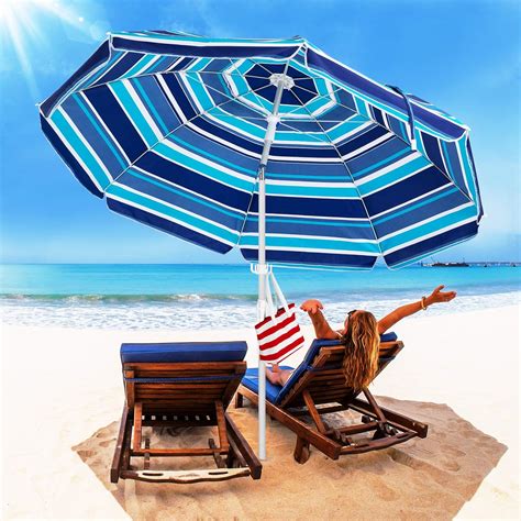 Rowhy 75ft Beach Umbrella Outdoor Portable Uv 50 Sunshade Umbrella