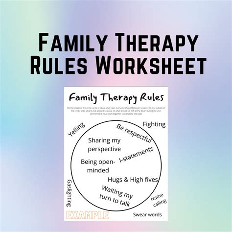 Family Therapy Rules Worksheet - Etsy Finland
