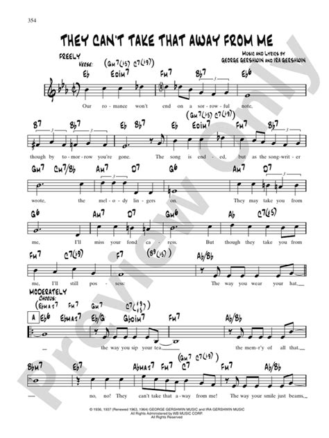 They Cant Take That Away From Me From Shall We Dance Pianovocalchords Digital Sheet