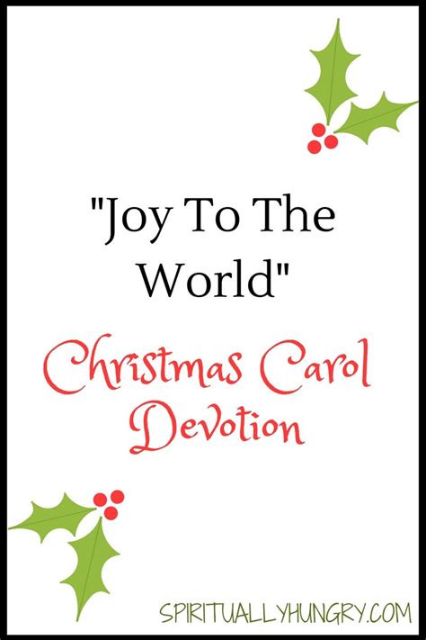 Joy To The World Christmas Devotion Joy To The World Christmas