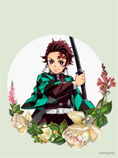 Tanjiro Kamado With Flowers Photographic Print By Midnightly Redbubble