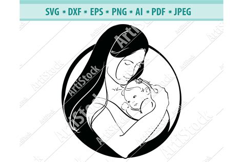 Mom And Baby Svg Mother With Child Svg Love Dxf Png Eps 446134