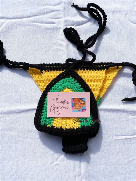 jamaican crochet bikini jamaican colours bikini set etsy