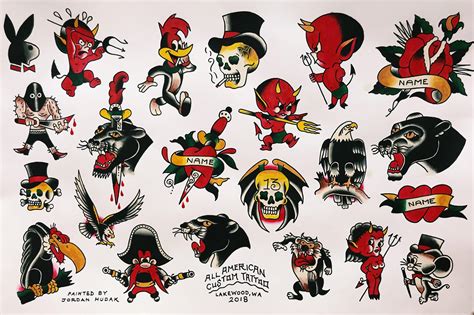 A Big ‘ol Traditional Flash Sheet I Painted Up For The Shop I Work At