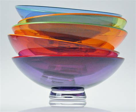 Small Transparent Colored Glass Bowls By Nicholas Kekic Art Glass Bowl