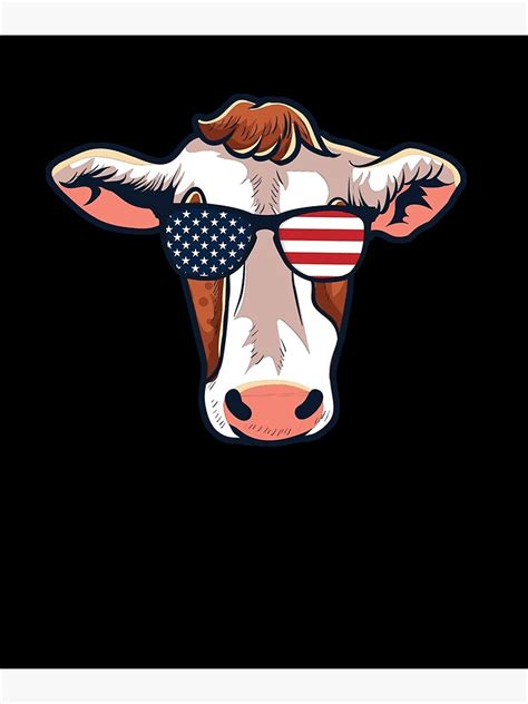 american cow patriotic cow usa flag funny 4th of july canvas print for sale by heartartist