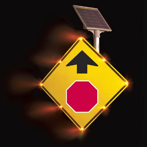 Blinkersign Flashing Led Stop Ahead Symbol Sign W3 1 Intersection