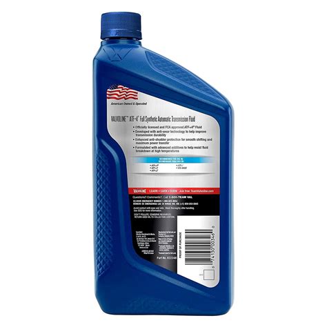 Valvoline 822348 Full Synthetic Atf 4 Automatic Transmission Fluid