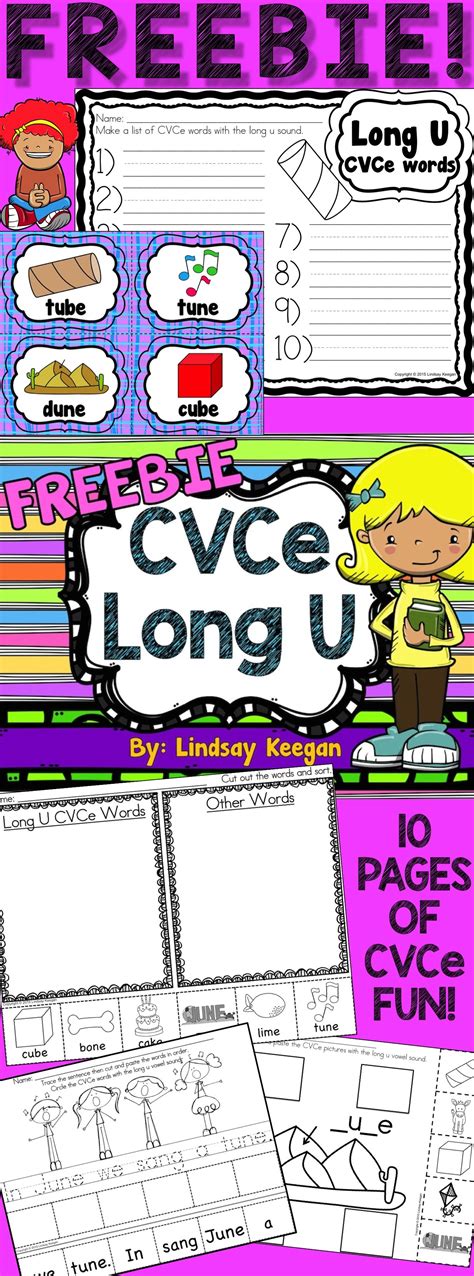Cvce Long U Freebie With 10 Pages Of Varied Practice Students Will