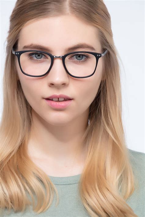 Savannah Rectangle Matte Black Full Rim Eyeglasses Eyebuydirect Canada