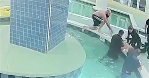 Frantic Bystanders Try To Save Boy Trapped Underwater In Swimming Pool