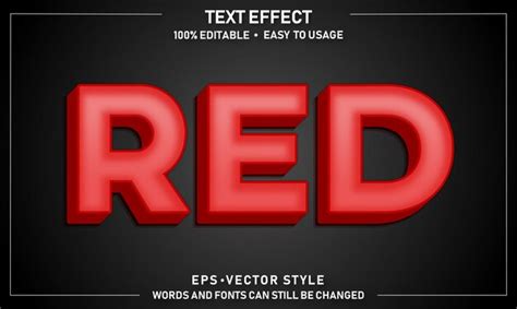 Premium Vector Editable Red Text Effect