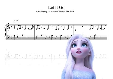 Let It Go Frozen L Piano Sheet Music L Easy Beginner Version Etsy