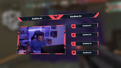 Valorant Esports Stream Header Label Webcam Overlay Pack For Obs