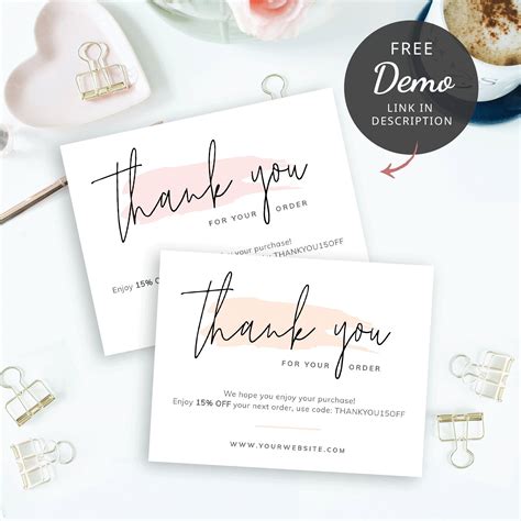 Free Printable Thank You For Your Order Cards Template Printable