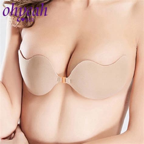 Ohyeahlover Strapless Silicone Push Up Invisible Bra Seamless Fly Bra