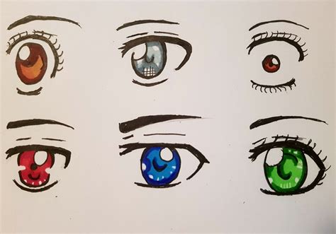 How To Draw And Colour 6 Anime And Manga Eyes By Nickperriny7mai On