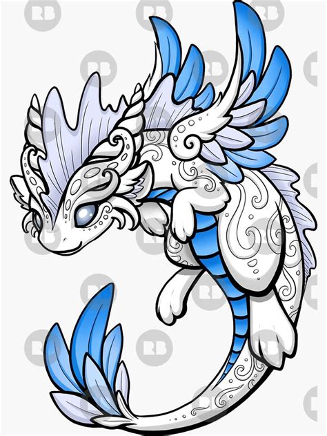 Air Dragon Sticker By Rebecca Golins Cute Dragon Drawing Dragon