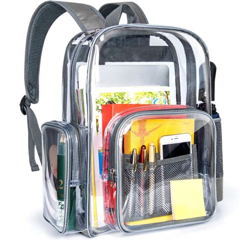 Heavy Duty Clear Backpack For Adults With Reinforced Straps Student Ebay