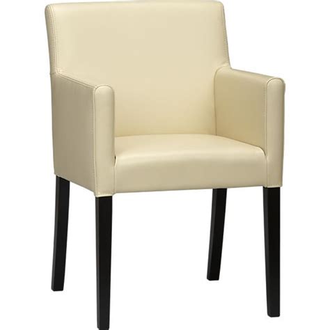 Enjoy your meals in style with modern dining chairs and kitchen chairs. Lowe Ivory Leather Arm Chair in Dining Chairs | Crate and ...
