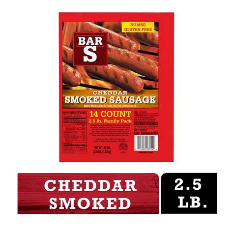 Bar S Classic Smoked Sausage High Protein 14 Links Per Package 25