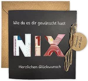 JOYEASE Geldgeschenk Verpackung mit Umschlägen als Grußkarte NIX