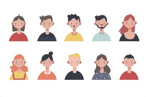 Hand Drawn People Avatar Collection Download Free Vectors Clipart