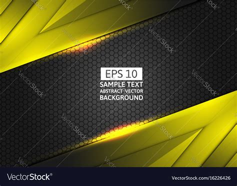Black And Yellow Geometric Abstract Background Vector Image