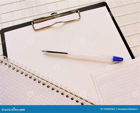 White Papers On The Table Are In The Office Stock Photo Image Of