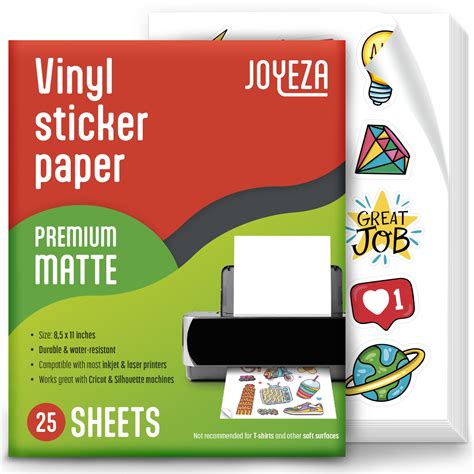 Buy Joyeza Premium Printable Vinyl Sticker Paper For Inkjet Printer