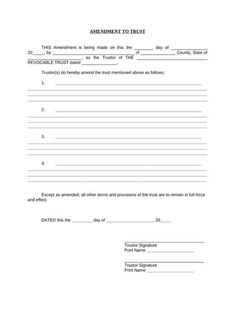 Trust Amendment Form California Fill Out And Sign Printable PDF