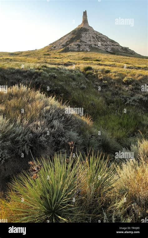 Chimney Rock National Historic Site Western Nebraska Usa The Peak Of