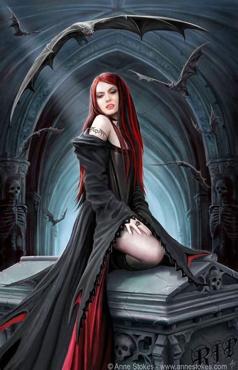 Female Vampire And The Coffin Again Anne Stokes Art Vampire Art